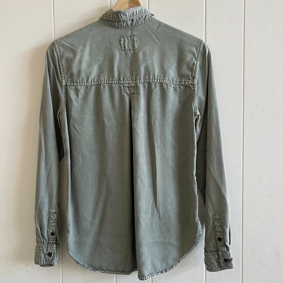 American Eagle Boyfriend Fit Utility Button Down Blouse - Picture 11 of 11